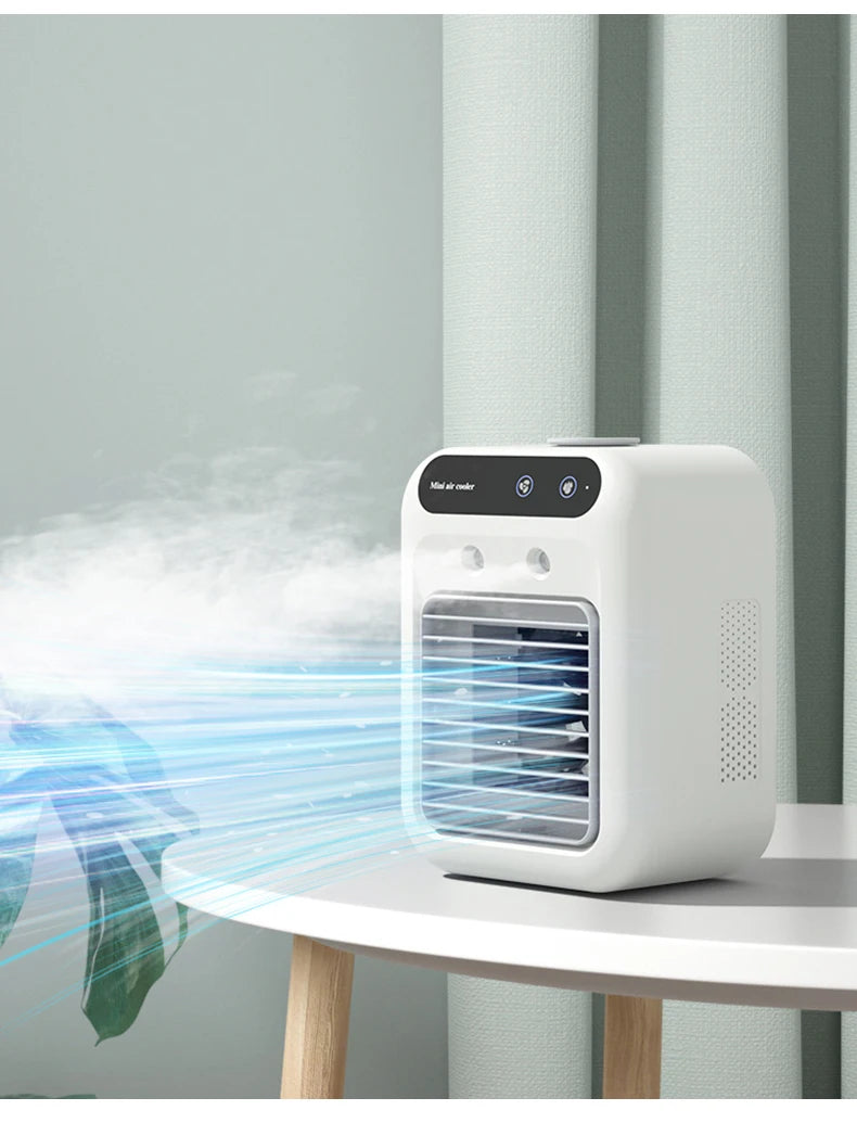 Desktop Air Cooler Personal Portable Fan with 2-Speeds Evaporative Air Cooler with 0.5L Water Tank Portable Cooler Fan for Home