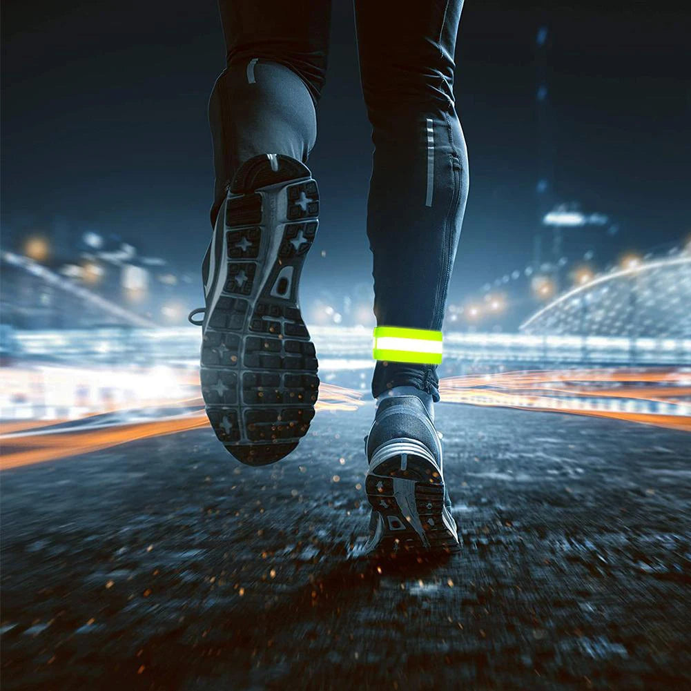 Reflective Bands&Vest Elastic Armband Wristband Ankle Leg Straps Safety Reflector Tape Straps for Night Walking Cycling Running