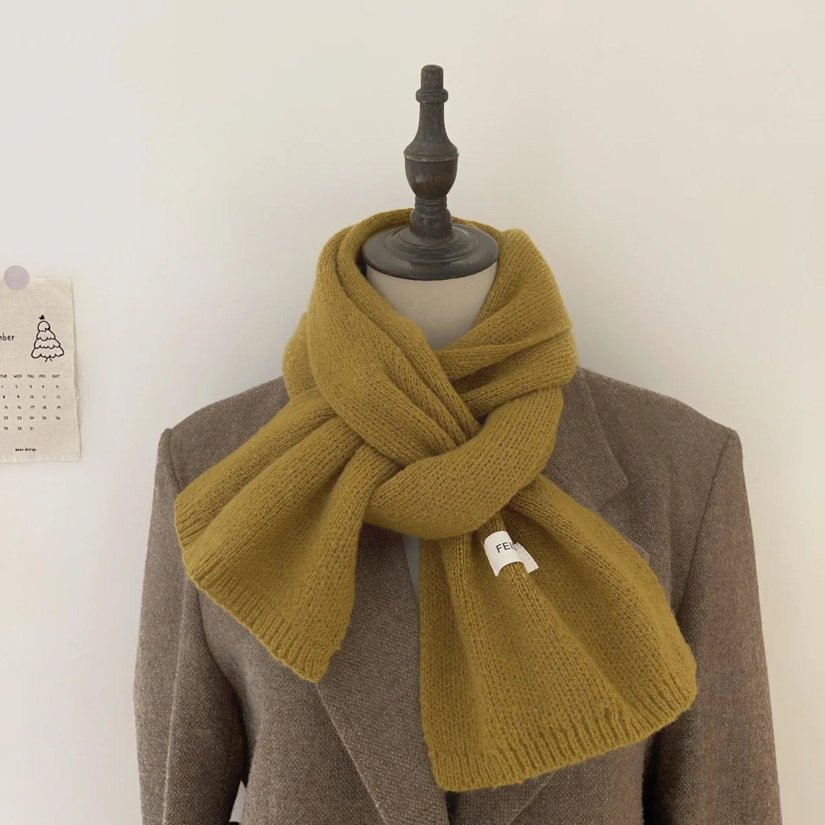 High Quality 100% Wool Scarf Men Women Winter Autumn Solid Color Couple Muffler Simple Warm Versatile Knitted Scarf Male Female
