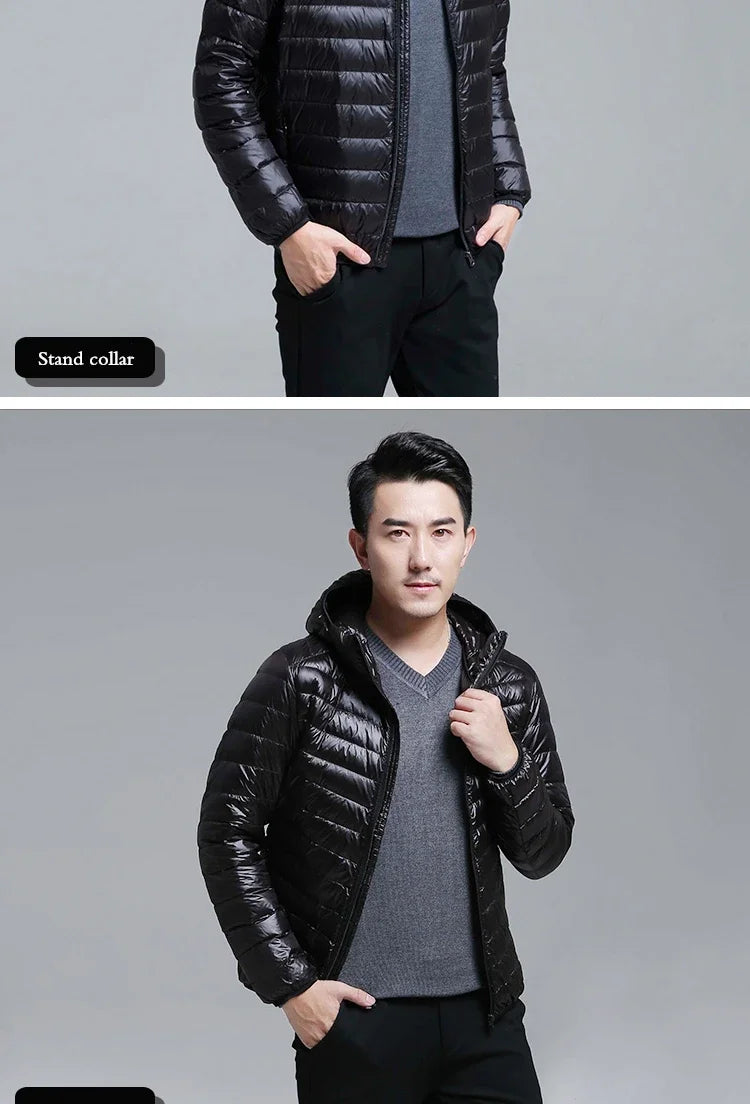 2024 New Arrivasl Men's Ultra Lightweight Packable Down Jacket Autumn Spring Winter Water and Wind-Resistant Breathable Coat