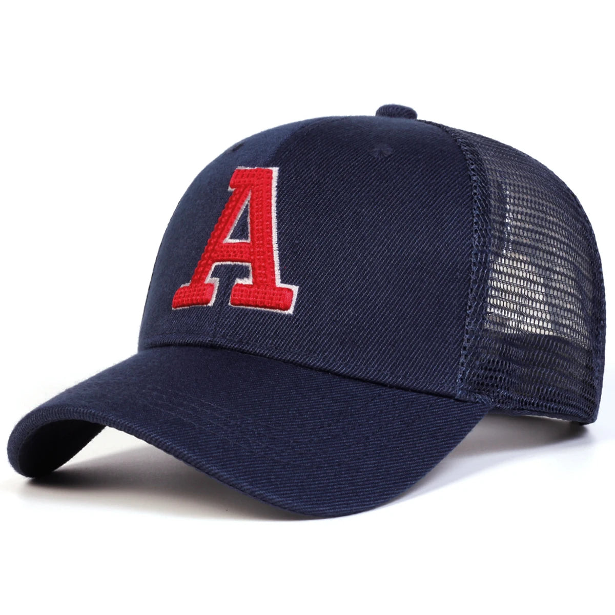 Unisex A Letter Embroidery Baseball Net Caps Spring and Summer Outdoor Adjustable Casual Hats Sunscreen Hat Sports Cap