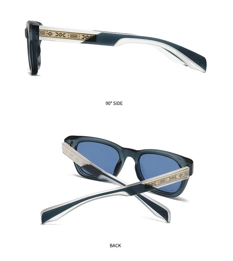 Hot Sale New Polarized Sunglasses Male Fashion Black Travelling UV400 Shades Men Women Classic Square High Quality Rivet Glasses