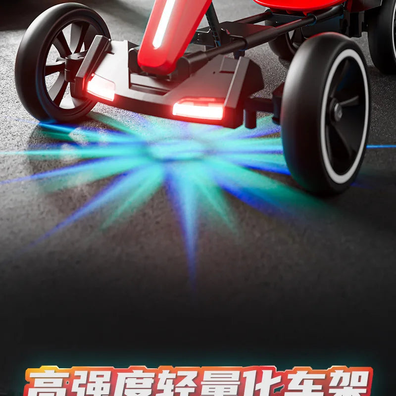 With Led Light And Music Kids Electric Kart, Four-wheel Can Ride On Remote-controlled Toy Car for Ages 1-3 To 6