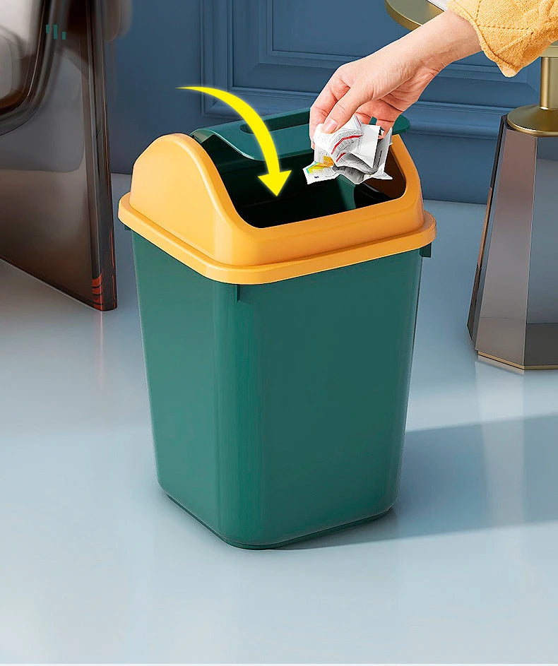 Trash can household bathroom toilet kitchen living room with cover bedroom large capacity shaking cover storage bucket