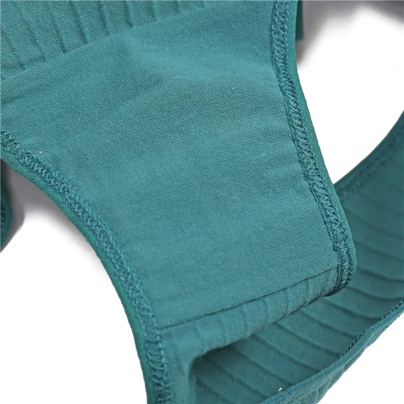 FINETOO 9PCS/SET Cotton Striped Underwear Women's Panties Sexy Soft Solid Color Briefs Female Comfortable Stretch Lingerie M-XL