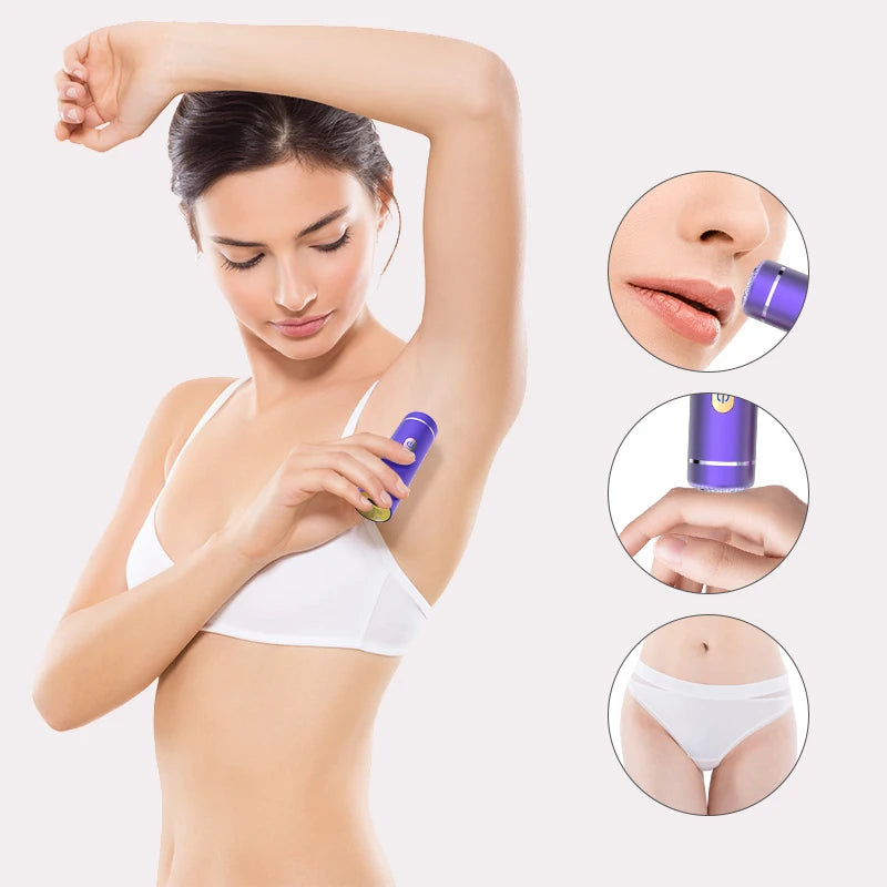 Facial Hair Remover for Women, Eyebrow Trimmer Nose Hair Mini Bikini Razor Precise Shaper, Portable Rechargeable Epilator for Li