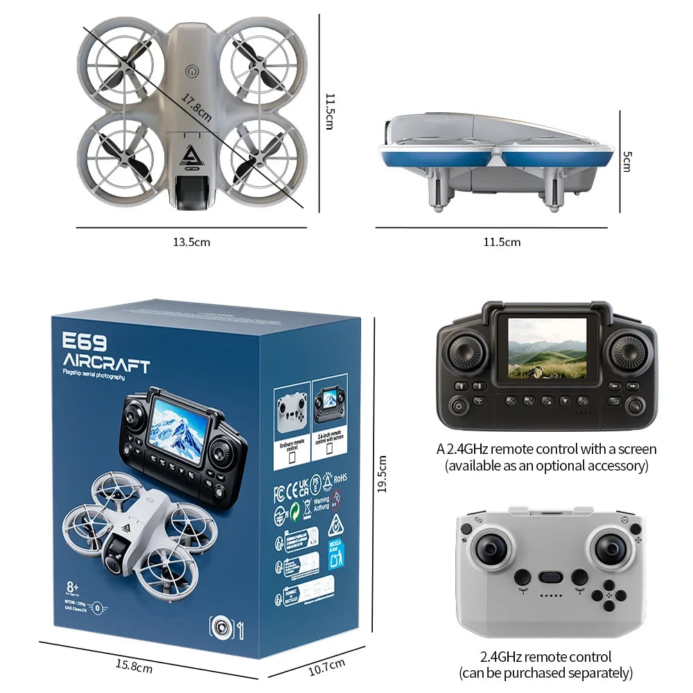 E69 Max Drone 5G GPS Return Professional 8K HD Aerial Photography 18000m RC Brushless Motor Optical Flow Quadcopter Toys