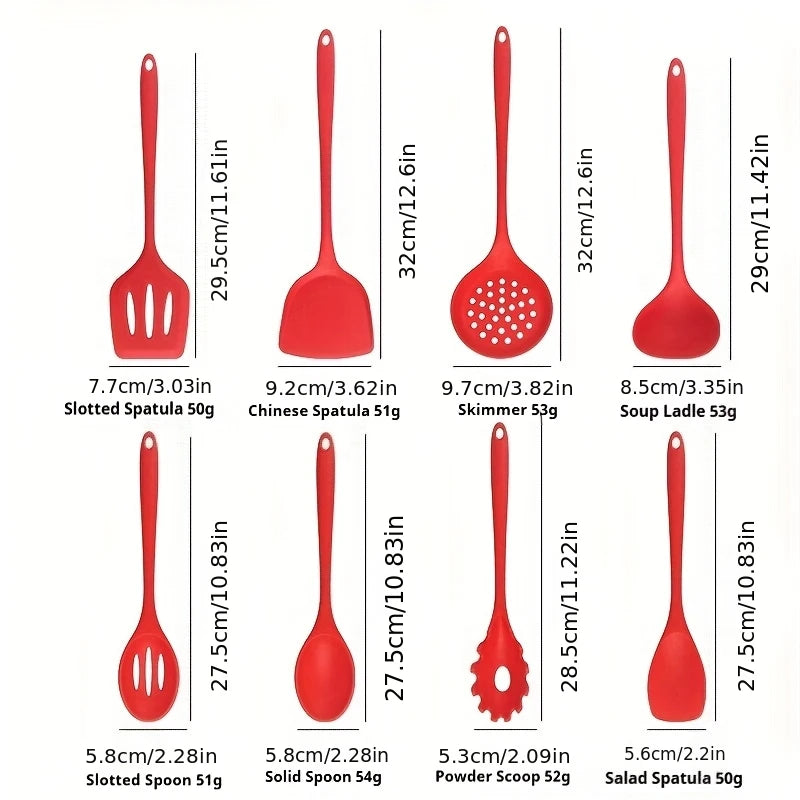1/4/8pcs Non-Stick Pans Silicone Spatula Soup Ladle Slotted Spoon Cooking Tools for Kitchen Kitchen Utensil