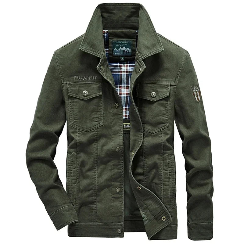 Men's Lightweight Cotton Military Jackets Spring Autumn Casual Multi-pocket Army Pilot Cargo Flight Bomber Jacket Men Clothing