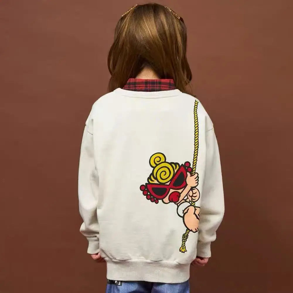 2025 Autumn/Winter Trendy Kids' Clothing: Children's Cotton Sweatshirt and Skirt
