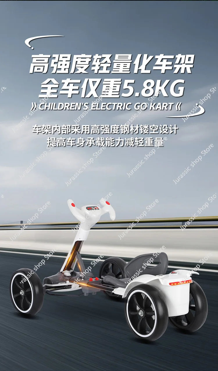 Children's Electric Kart Free Installation Can Sit Electric Car Children Charging Remote Control Folding Stroller