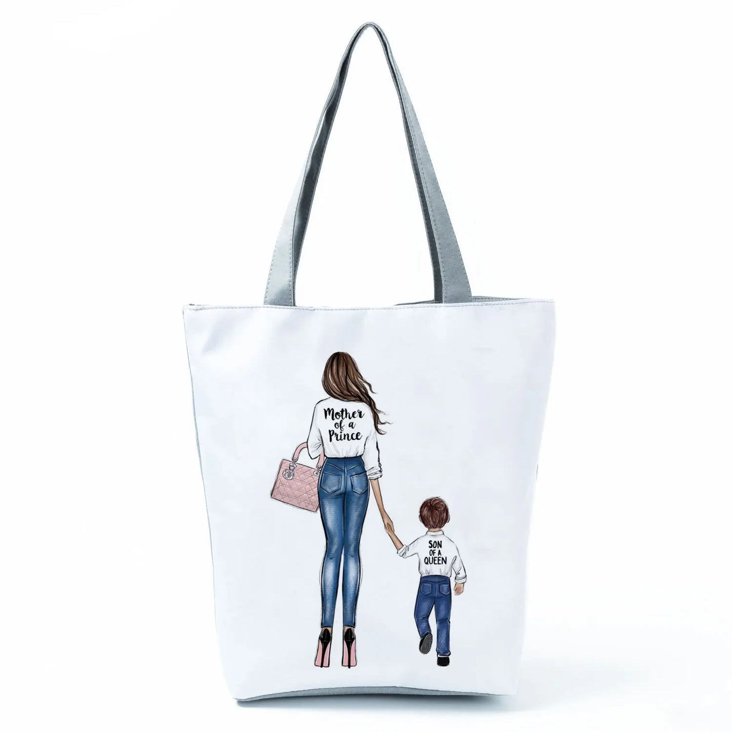 Golden Afro Woman Printed Handbags Pretty Fashion Shoulder Bag Eco Portable Shopping Bag High Capacity Beach Bag Practical Tote