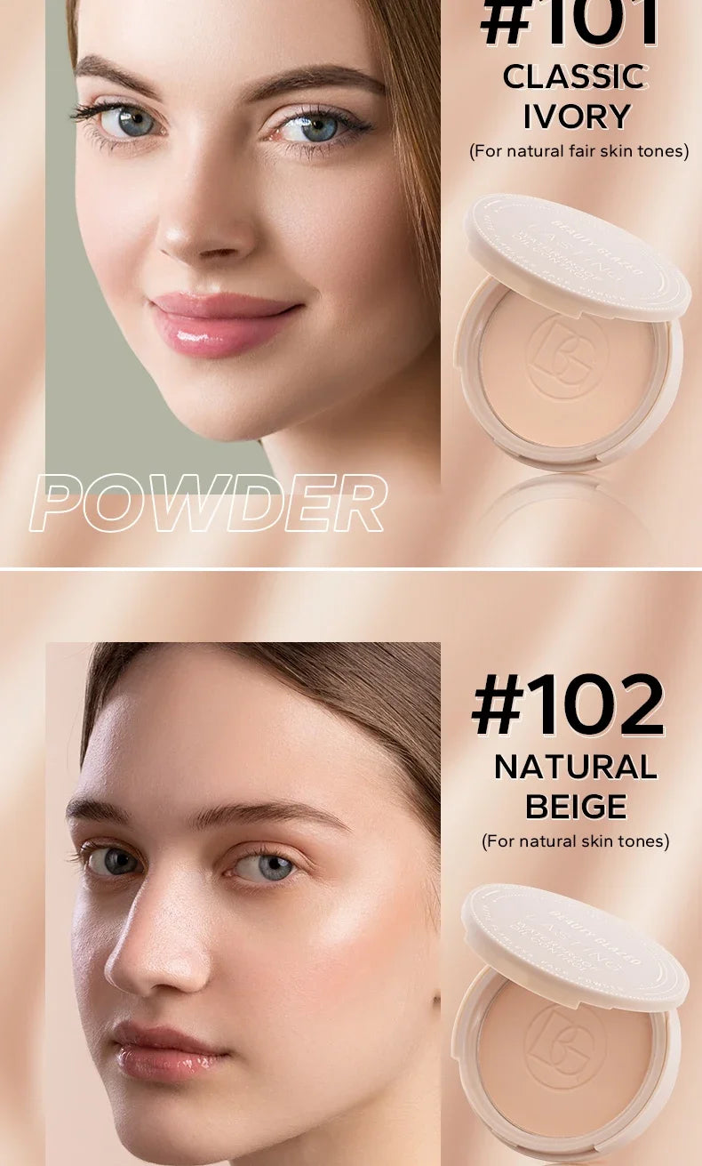 BEAUTY GLAZED Face Powder Oil Control Flawless Long Lasting Waterproof Lipstick Matte Setting Powder Face Makeup With Mirror