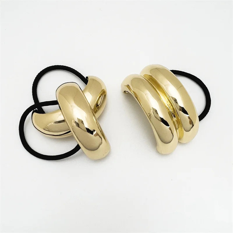 XIALUOKE Vintage Multilayer Metal Geometry Hair Bands Rope For Women Headband Elastic Ponytail HairPins Hairwear Hair Jewelry