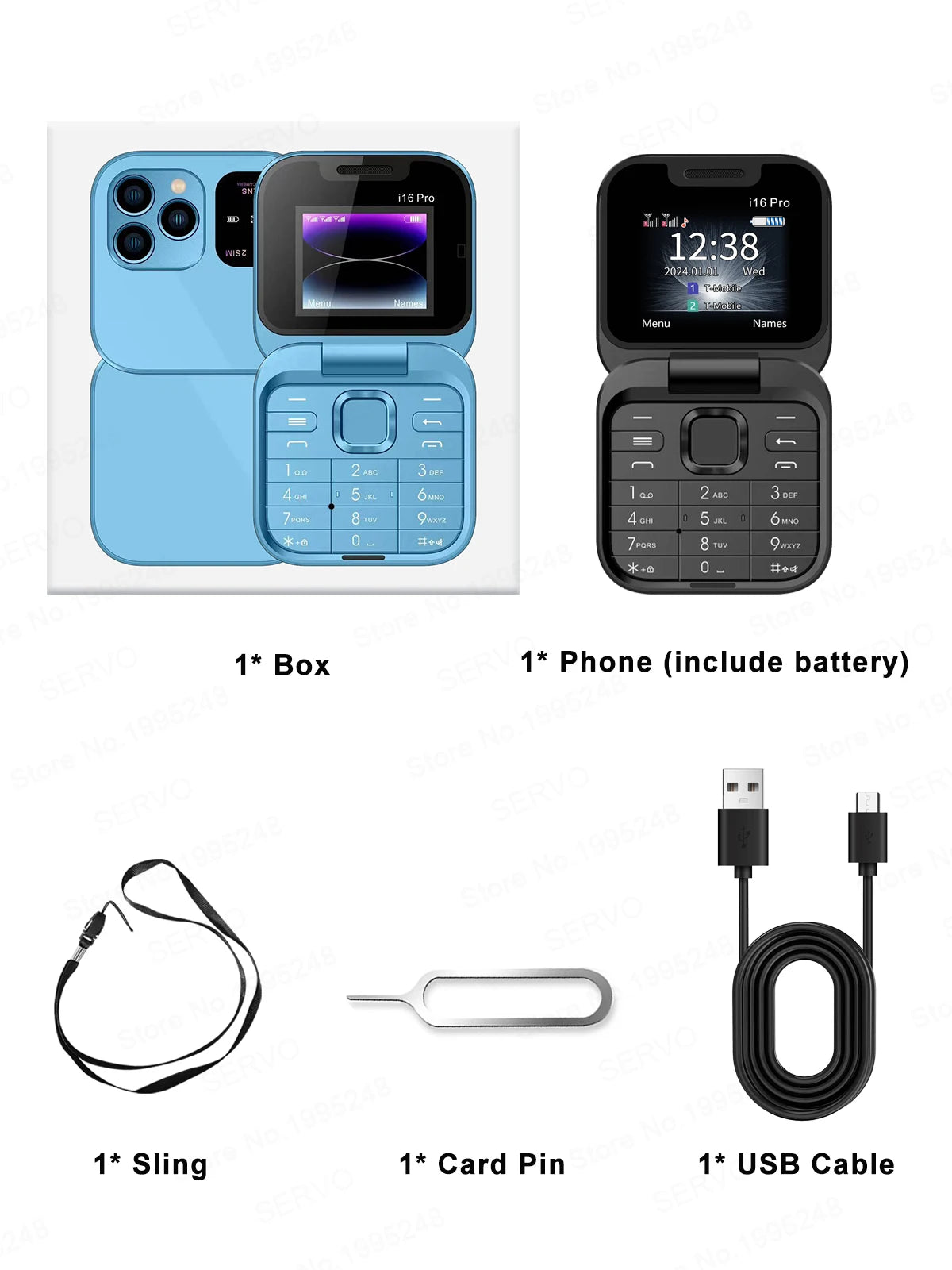 SERVO i16 Pro Mini Flip Mobile Phone Dual SIM Card Speed Dial Magic Voice Blacklist FM Radio 2G GSM Cute Foldable Cellular Phone