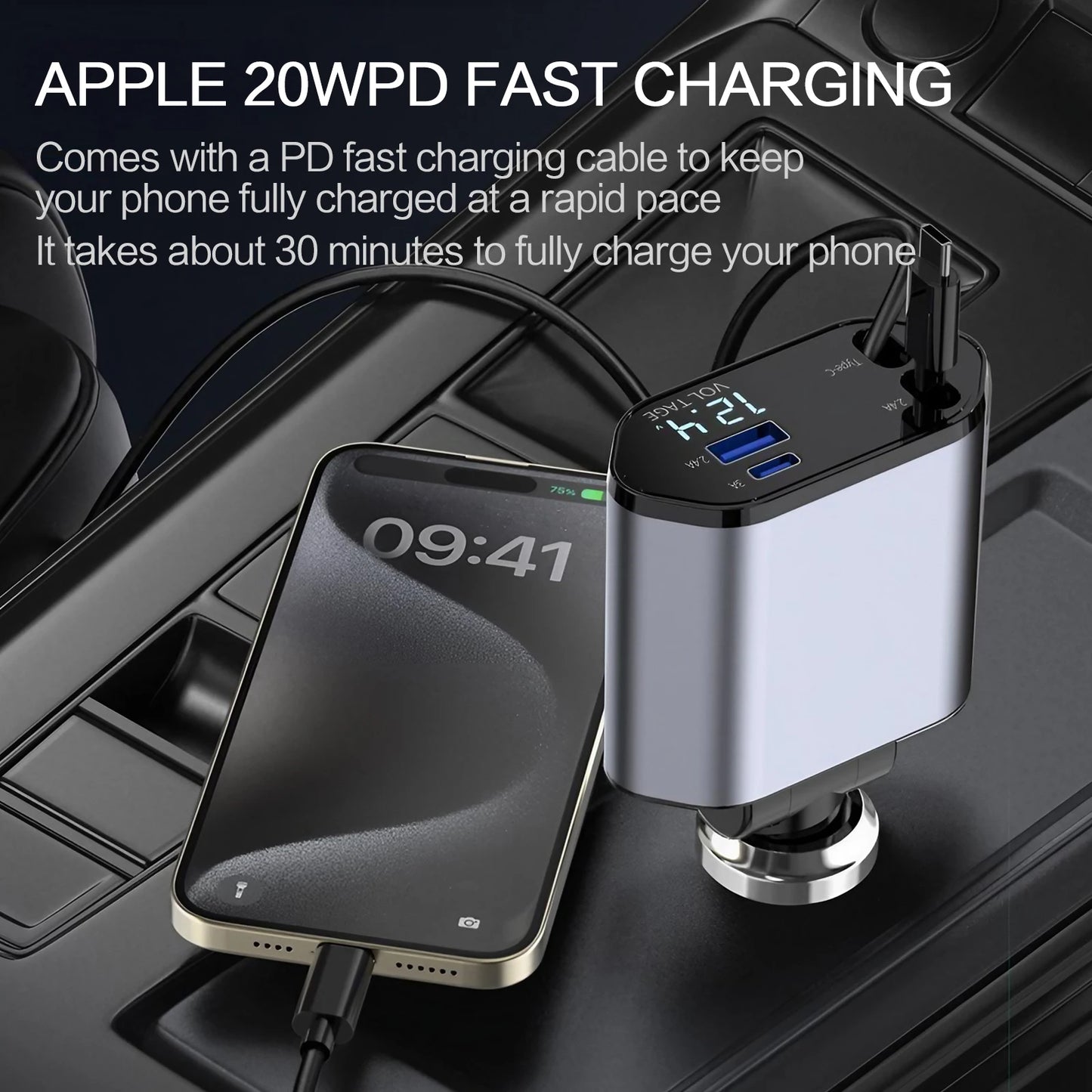 High Quality 3.1A Dual USB Car Charger 2 Port LCD Display Voltmeter 12-24V Cigarette Lighter Socket Car Charger Adapter