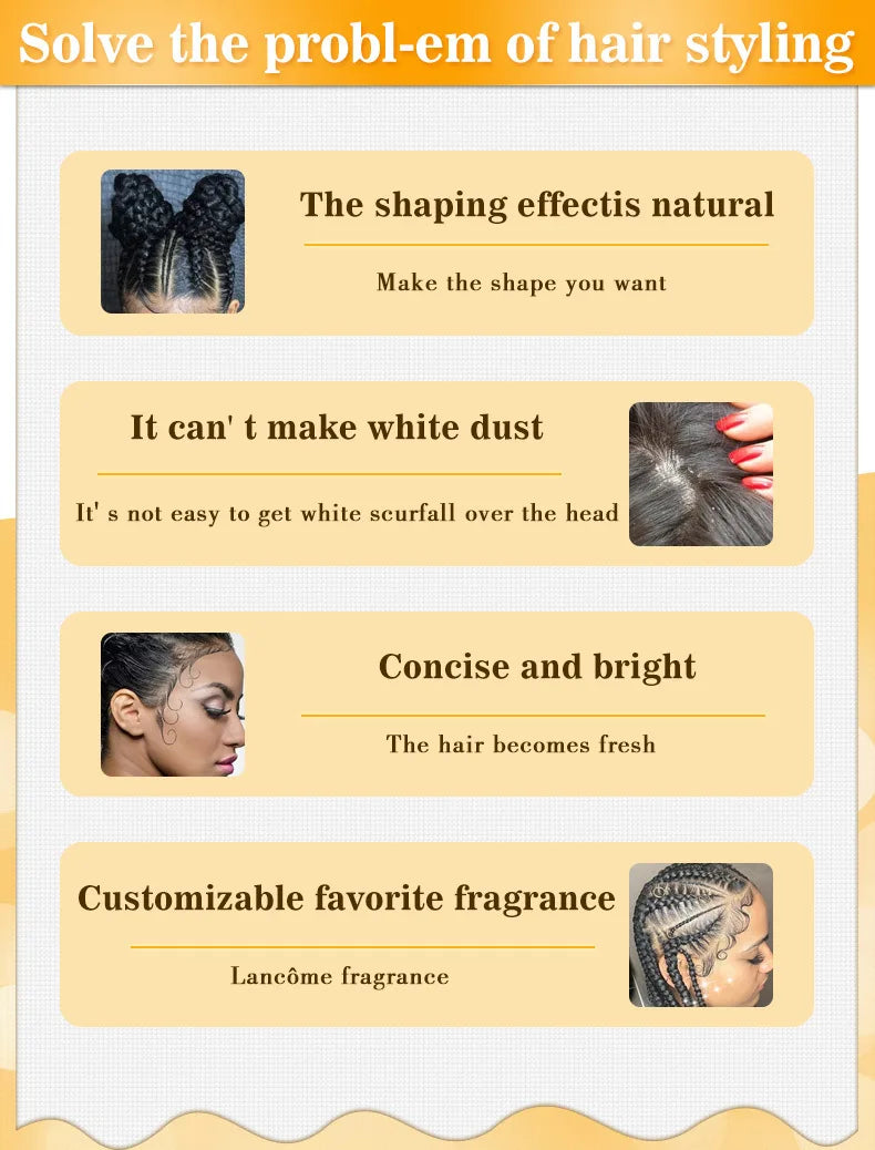 Hair Styling Wax Cream for Women 24 Hour Strong Hold Non-greasy Smoother Edge Tamer Pomade Edge Control Gel Hair Gel Cheveux