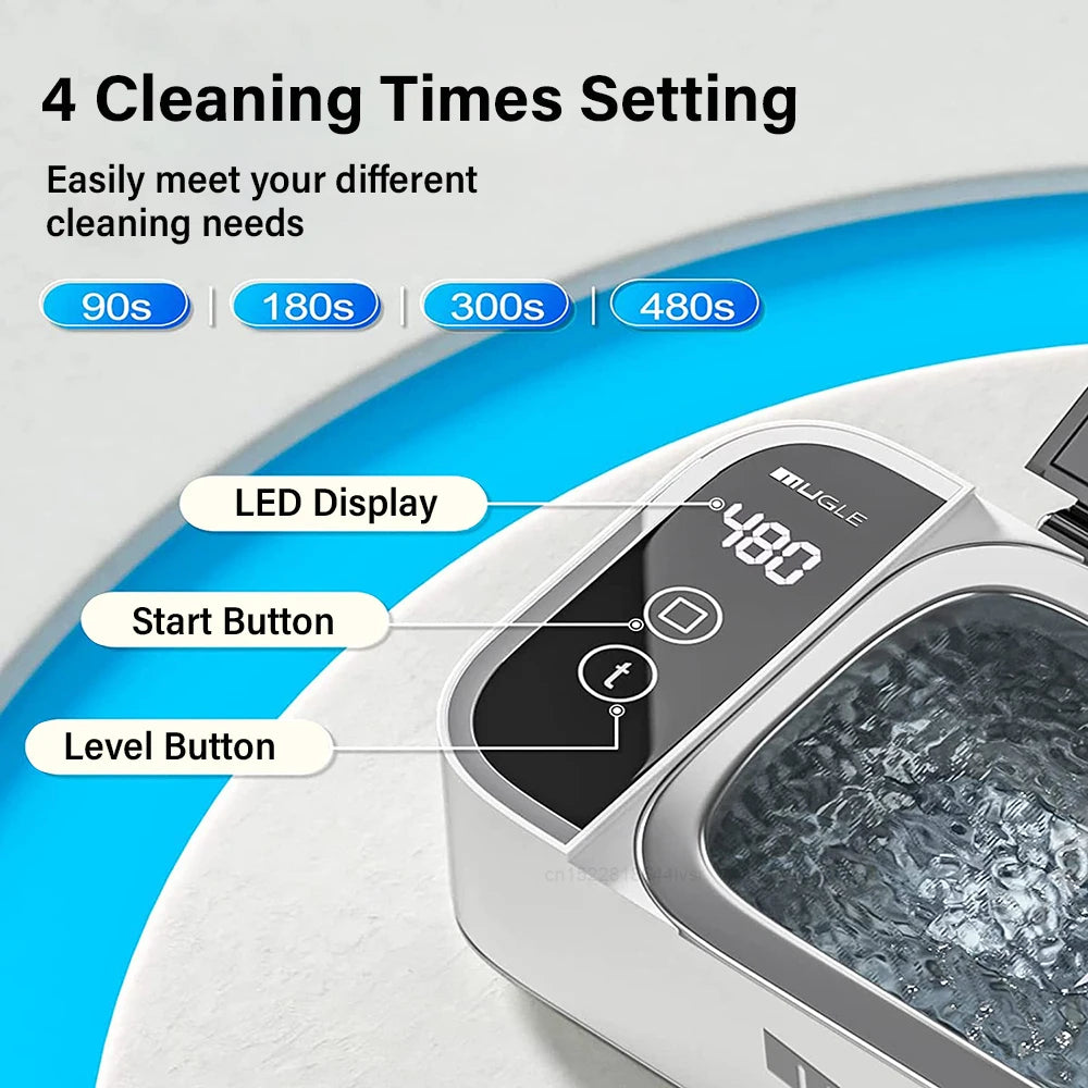 Ultrasonic Cleaner 35W Ultrasound Glasses Cleaning Machine 46KHZ High Frequency Portable Ultrasonic Washing Bath for Jewelry