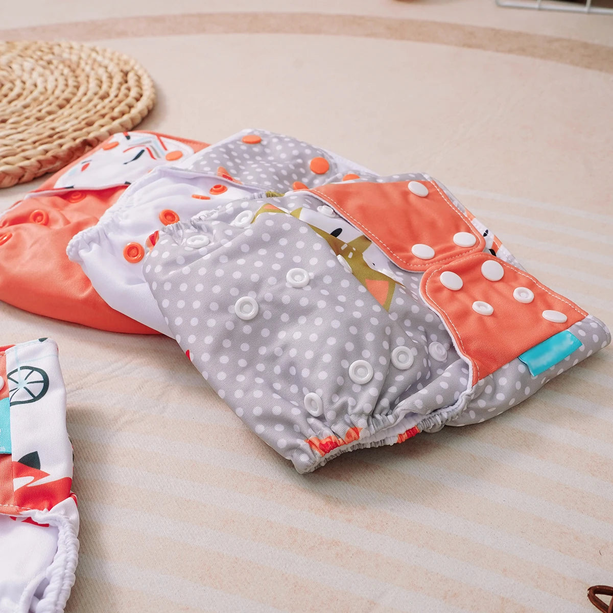 4PCS Baby Waterproof Nappies Cute Underwears Reusable Newborn Cloth Diaper Soft Ecological Toddler Training Pants For Boys Girls