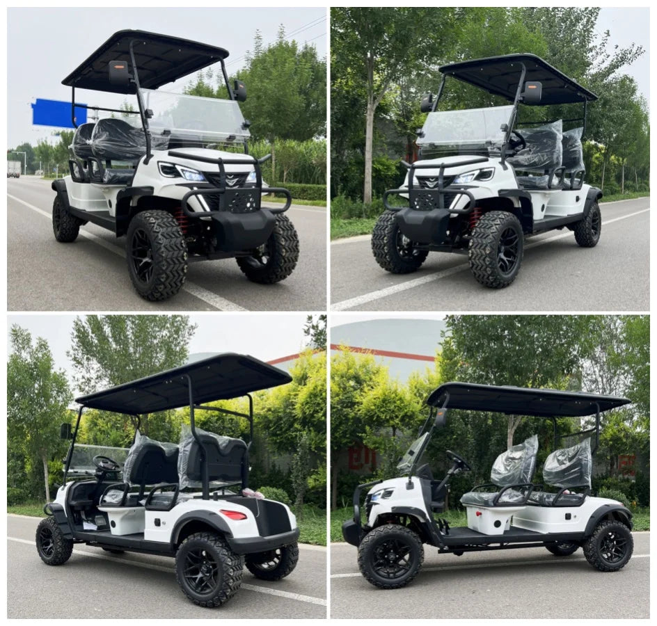 China New 4+2 6 Seat Electric Car Low Speed Electric Off-Road Vehicle Folding Seat Electric Golf Cart With 60V 72V Battery