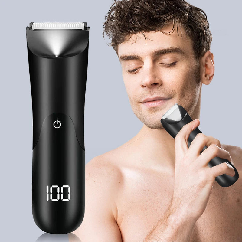 Mens Body Hair Trimmer for Men Balls Women Lady Shaver Hair Removal Bikini Trimmer Groin & Body Shaver Groomer Arm Beard Razor
