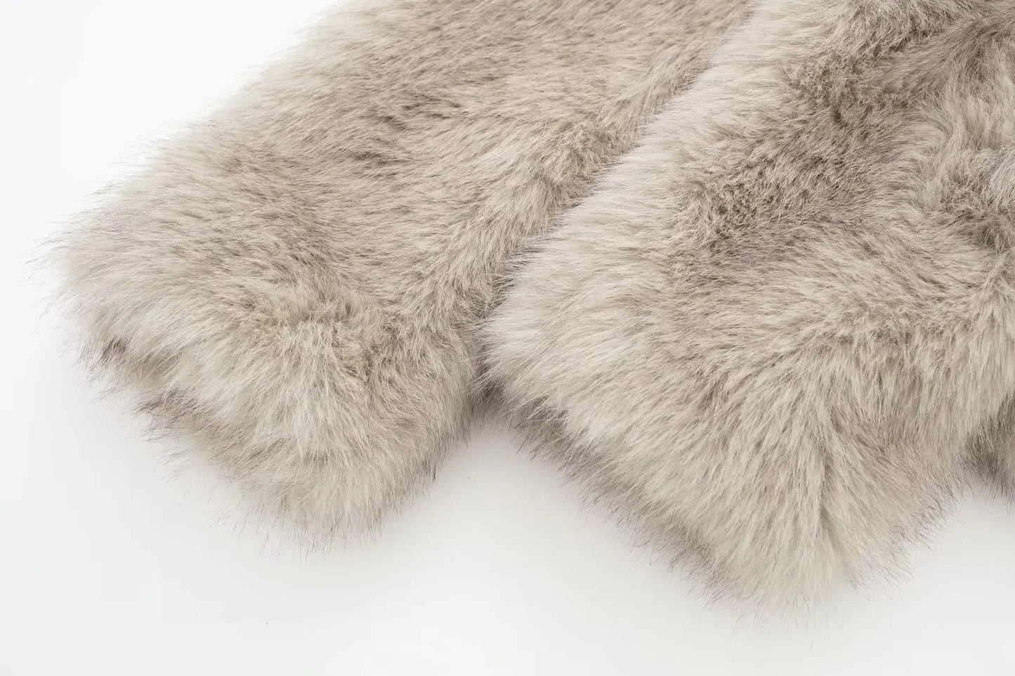 HH Women Fashion Faux Fur Jacket Vintage Turn-Down Collar Long Sleeve Coat Autumn Winter Woman Elegant Streetwear