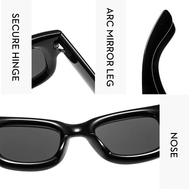 Fashion Vintage Square Rice Nail Women's Sunglasses Classic Punk Men Sunglass Outdoor Driving Travel Eyewear Female UV400 Lentes