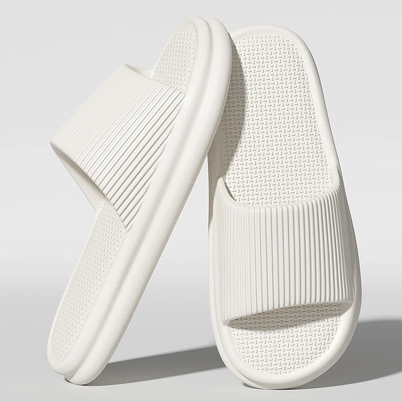 Plus Size 48-49 Summer Men Slippers Solid Color Flat Sole Home Slippers For Women Man Coupple Bath Beach Slides Shoes