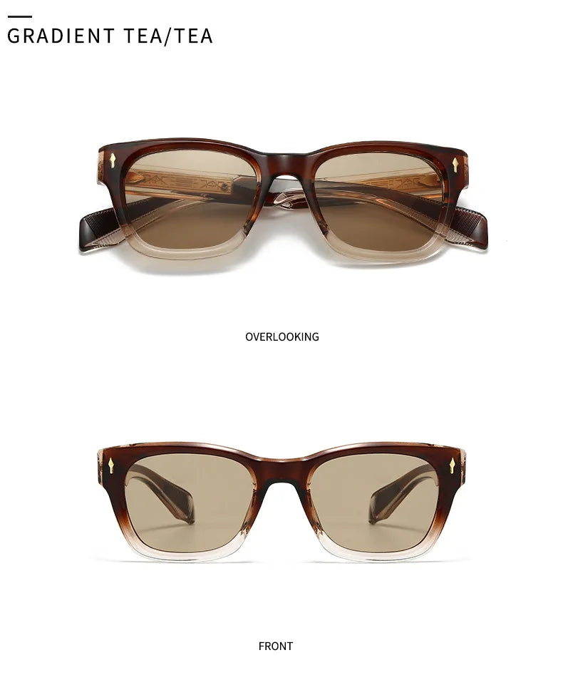 Hot Sale New Polarized Sunglasses Male Fashion Black Travelling UV400 Shades Men Women Classic Square High Quality Rivet Glasses