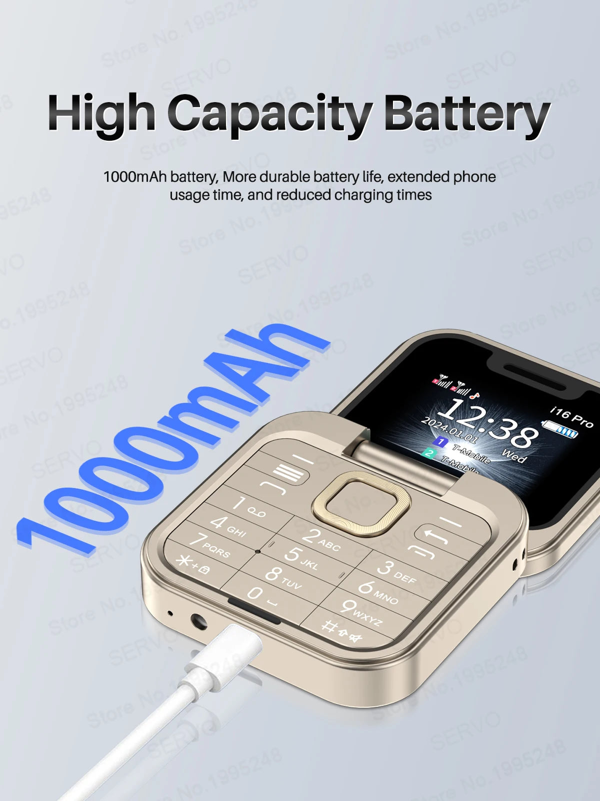 SERVO i16 Pro Mini Flip Mobile Phone Dual SIM Card Speed Dial Magic Voice Blacklist FM Radio 2G GSM Cute Foldable Cellular Phone