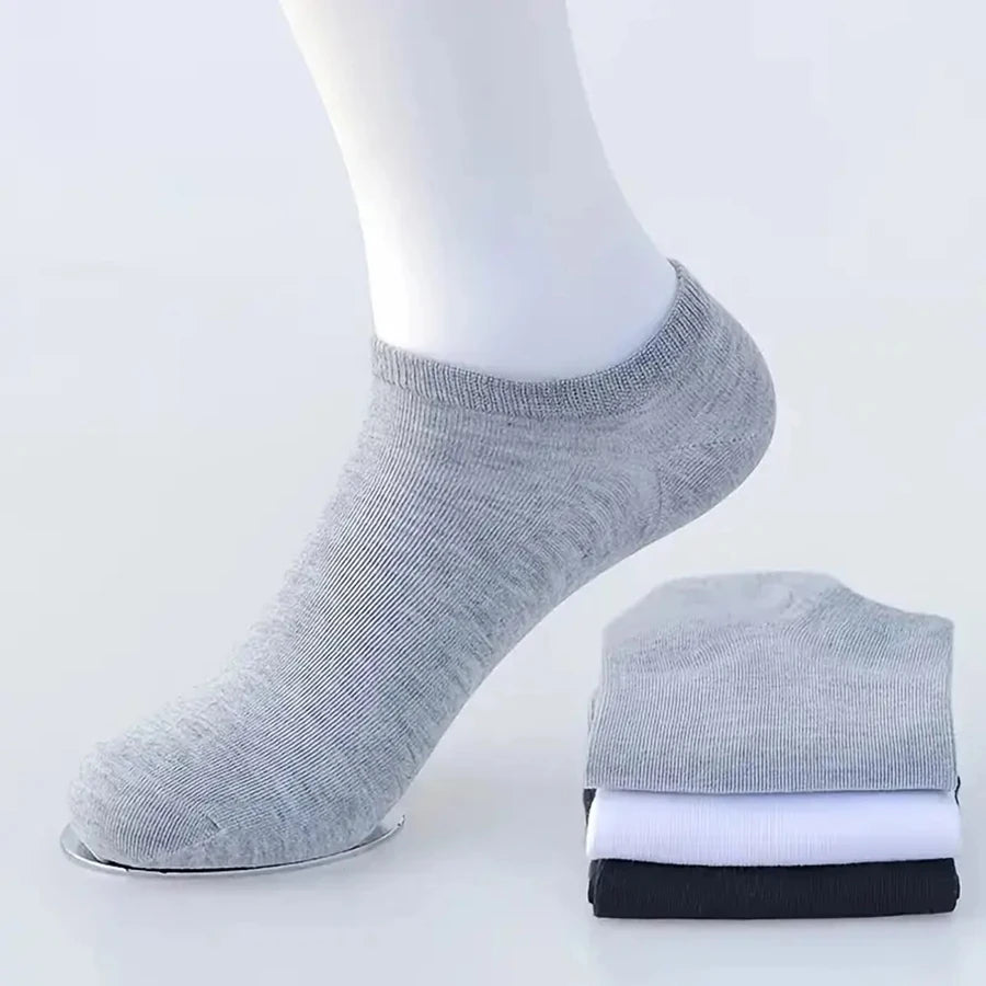 20 Pairs Men's Boat Socks Business Sport Sweat Absorption Mature Summer Autumn Solid Color Non Pilling Versatile Ankle Socks ﻿