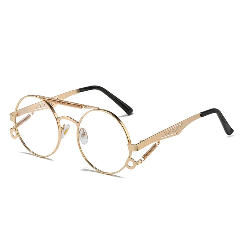 SHAUNA Retro Metal Double Bridges Round Sunglasses Women Fashion Gradient Mirror Eyewear Men Trending Punk Spring Sun Glasses