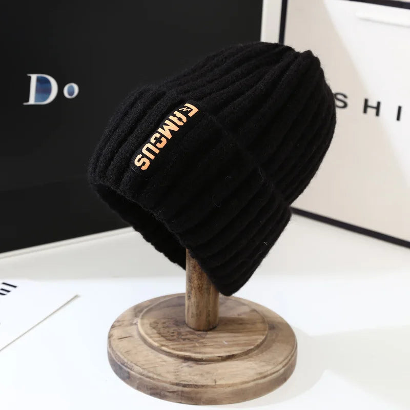 Soft Woolen Knitted Hat For Men Women Solid Color Beanies Autumn Winter Warm Skullies Cap  Crochet Bonnet Unisex Skullcaps gorra