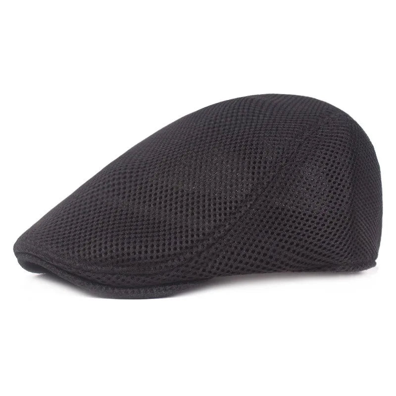 Breathable Mesh Hollow Berets Hat For Men Convenient Spring Summer Beret Quick-drying Newsboy Cap Retro Sun Hats Painter Caps