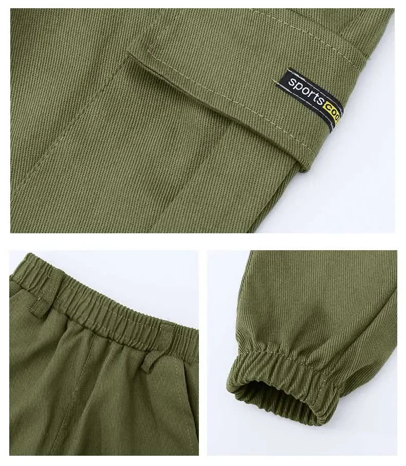 4-12 Years New Spring Autumn Boys Pants Letter Casual Long Style Trousers For Kids 3 Color Teenage Children Sport Pants