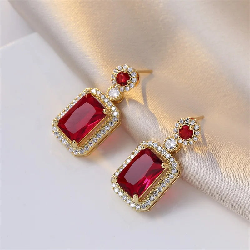 Women's Fashion Cubic Zirconia Necklace Earrings Ring Jewelry Set Girls Anniversary Wedding Valentine's Day Perfect Gift