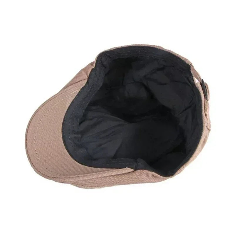 British Stylish Boina Newsboy Hats Men Plain Cotton Flat Cap Gorras Hombre Driving Hat Autumn Adjustable Duckbill Caps for Women