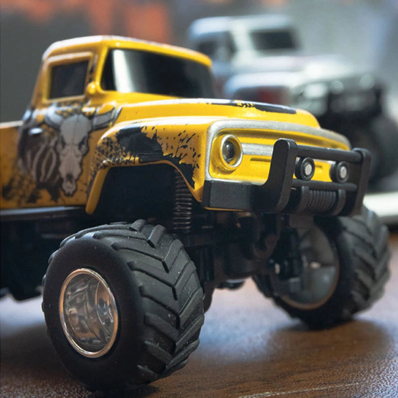 Little Monster 1/64 Rc Car Mini 2.4Ghz Remote Control Cars with Cool Spray Painting Pattern Rc Off-road Vehicle Boy’s Toys Gifts