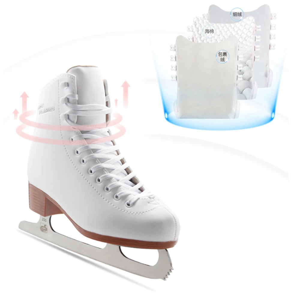 Ice Skate Tricks Shoes Adult Child Leather Ice Blade Skates Professional Flower Knife Ice Hockey Knife Real Ice Skateing ID01
