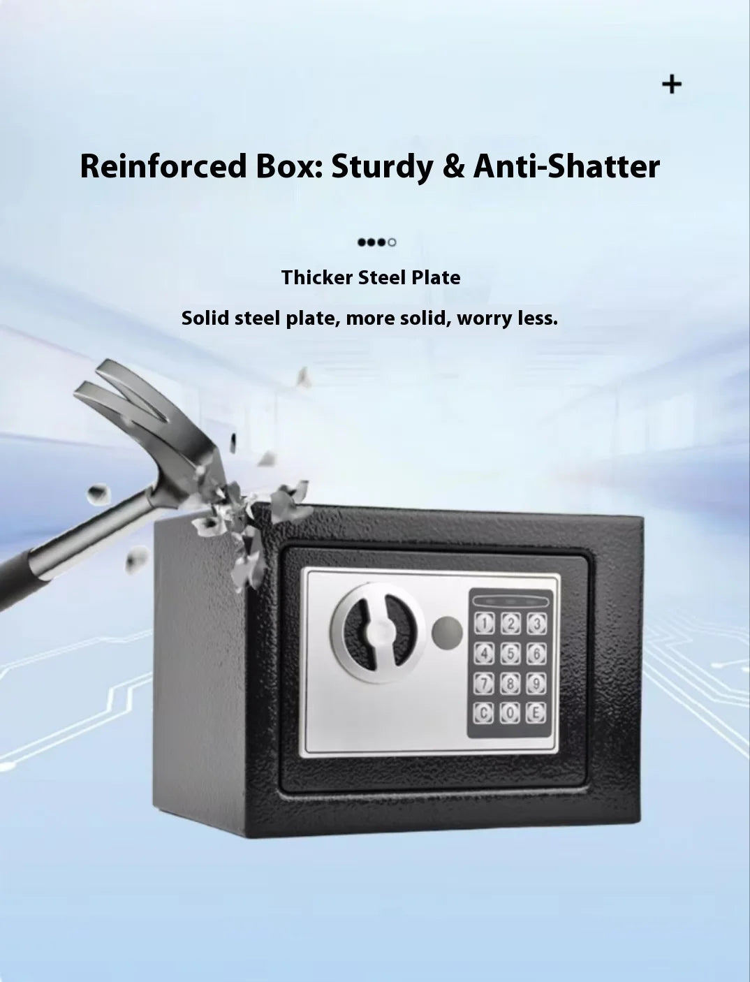 New Electronic Digital Keypad Lock Safe for Home Office All Steel Security Box with Password And Key Unlock Features Compact Des