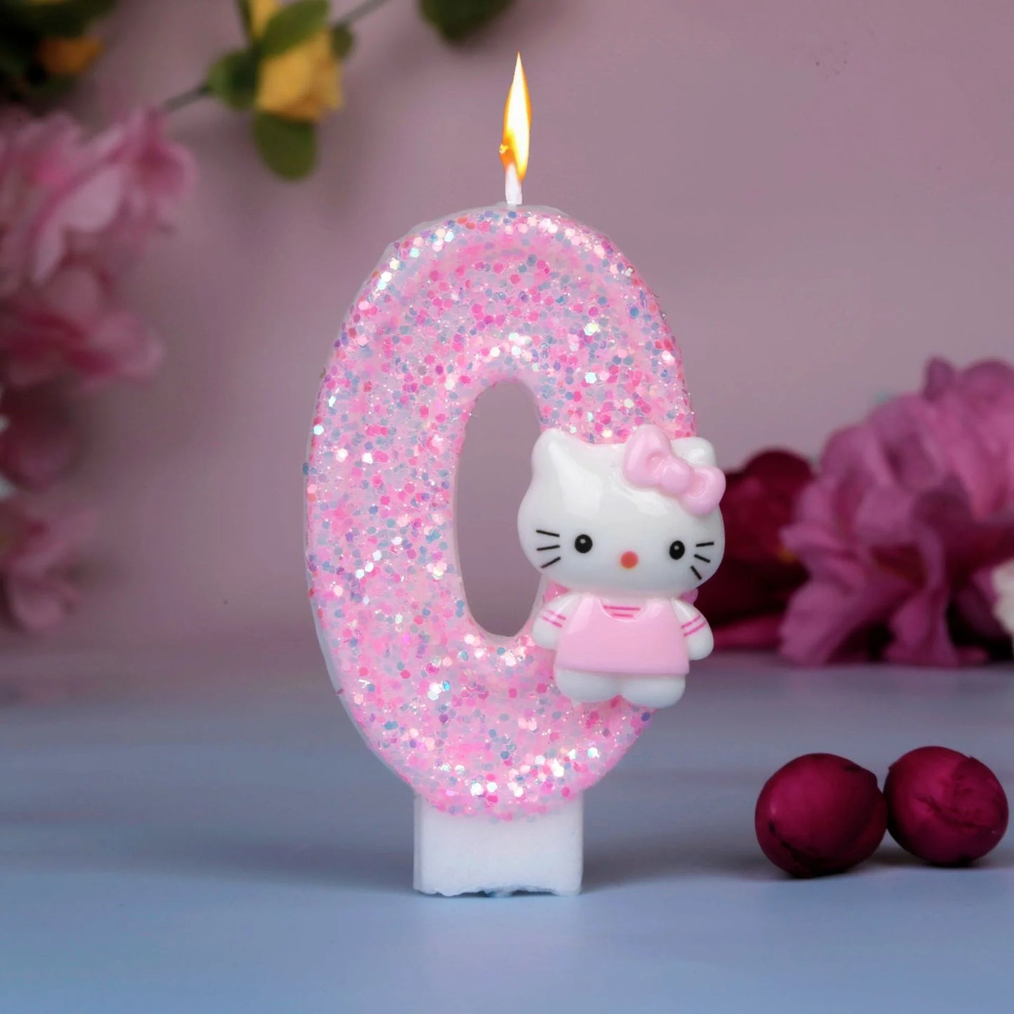 Kawaii Sanrio Hello Kitty 0-9 Digital Candles Creative Cartoon Pattern Party Decoration Supplies Birthday Cake Accessories Gift