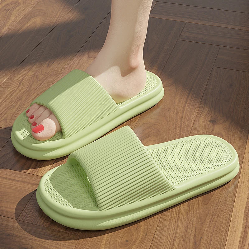 Plus Size 48-49 Summer Men Slippers Solid Color Flat Sole Home Slippers For Women Man Coupple Bath Beach Slides Shoes