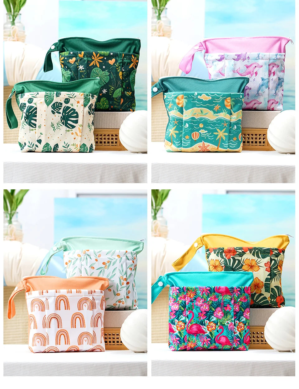 Elinfant Applicable to 14+ Age Group-2PCS Wet Dry Bag,Storage Bag For Gym,Beach,Pool,Laundry Nappy Bag,Diaper Bags