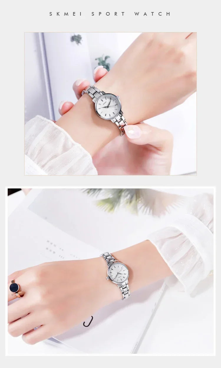SKMEI 1410 Wrist Waterproof Stainless Steel Women Watches Luxury Montre Femme Quartz Watch Women Fashion Ladies Watches