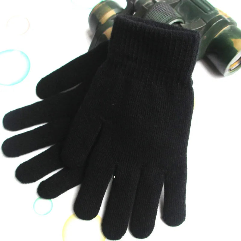 Women Knitted Gloves Autumn Hand Warmer Winter Thicken Full Finger Mittens Short Wrist Warm Gloves Unisex Outdoor Gloves