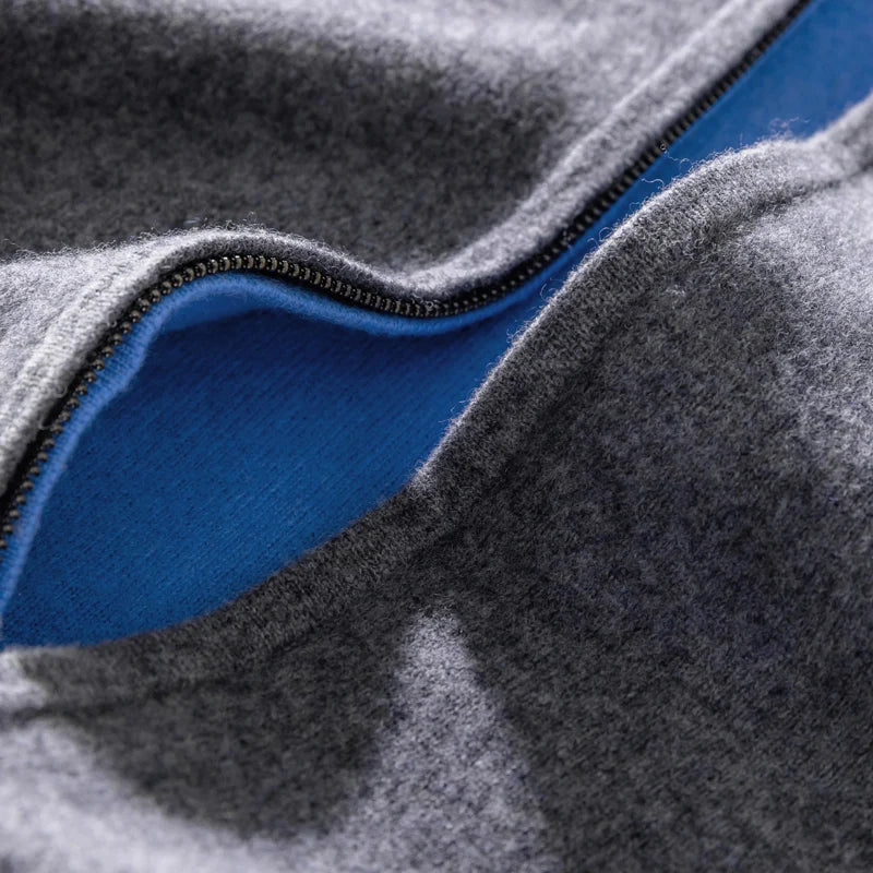 Men 100% Merino Wool Sweater Zipper Cardigan Wear Both Sides Autumn Winter Thick Warm Casual Cashmere Jumper Knitwear Coat Tops