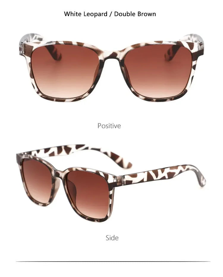 Retro Classic Vintage Square Sunglasses Women Oversized Sunglasses Women Men Retro Leopard Luxury Sun Glasses UV400 Glasses