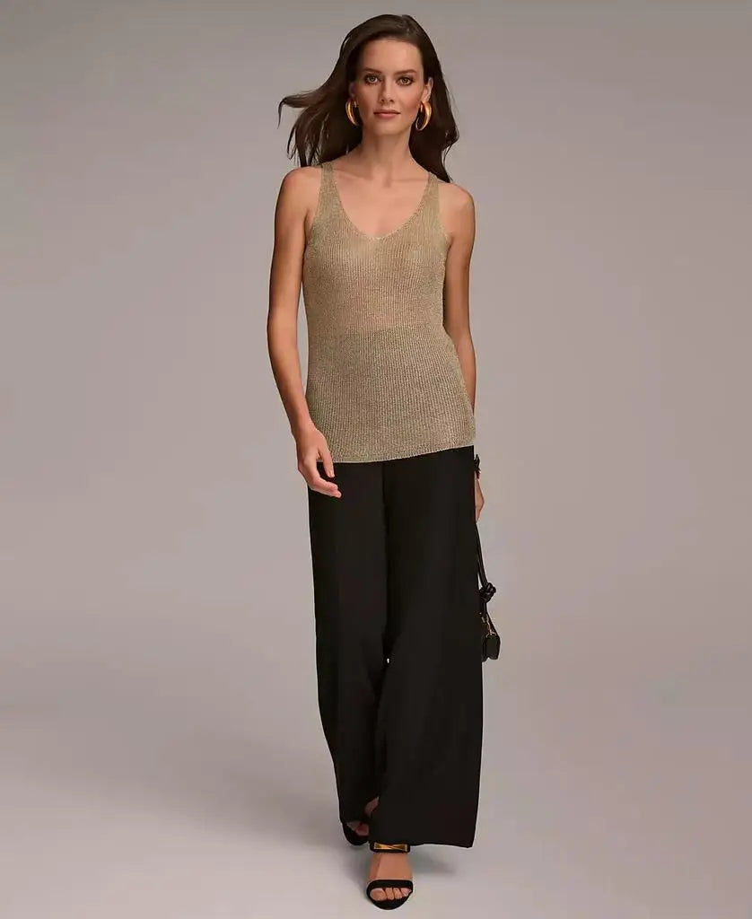 Donna Karan Women's Metallic-Knit Tank Top | Donna Karan New York