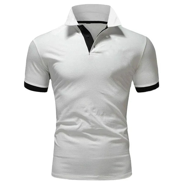 Men's Solid Color Short Sleeve T-Shirt Collar Polo Comfortable Breathable Fashion Basic Fit for Spring/Summer