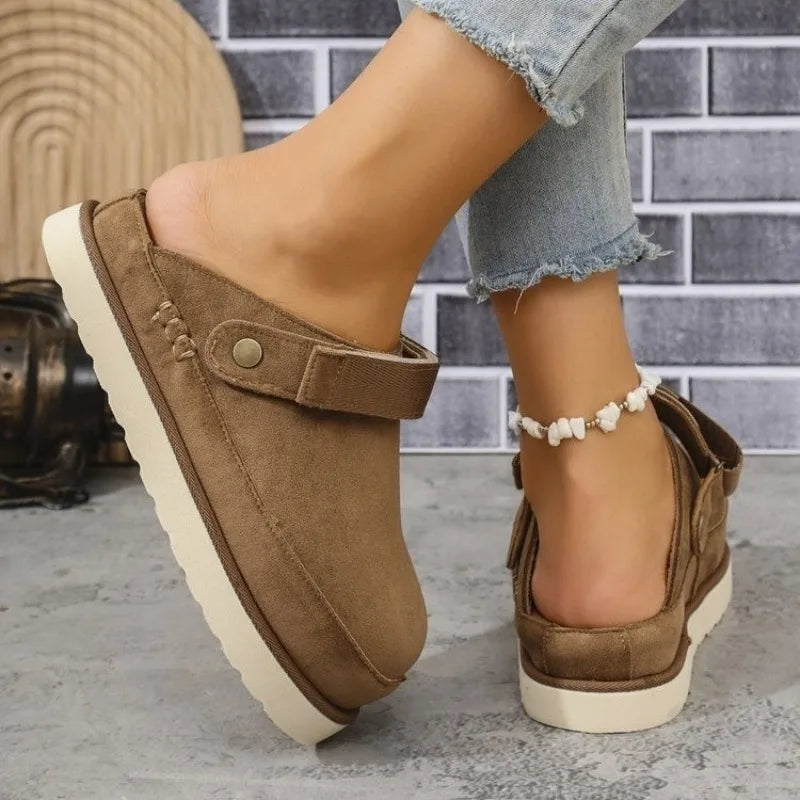 Woman Slippers Leather Non-Slip Soft Platform Shoes Flip Flops Summer Wedge Slippers Lightweight Orthopedic Sandals Slides Women